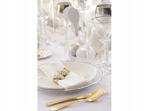 Winietki Skrzydełka wizytówki na stół I Komunię KM