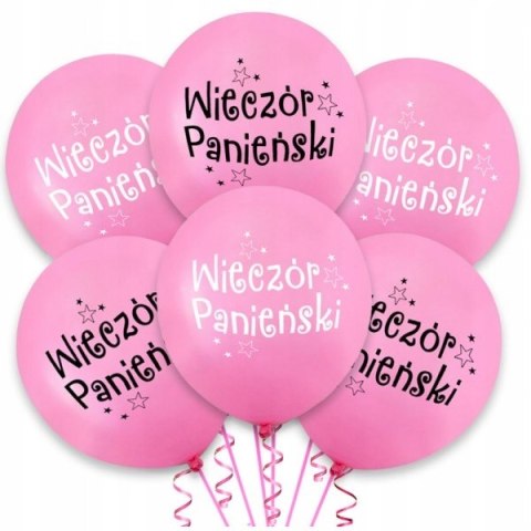 Balony na wieczór panieński różowe czarne HEL x20
