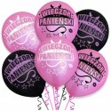 Balony na wieczór panieński różowe czarne HEL x20