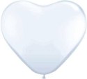 Balony na Walentynki białe serce 25 cm 100 szt