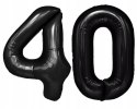 Balony cyfry czarne wielkie na 40 urodziny HEL 1m