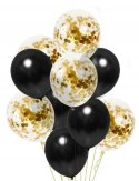 Balony z konfetti złote ozdoby na 40 urodziny x15