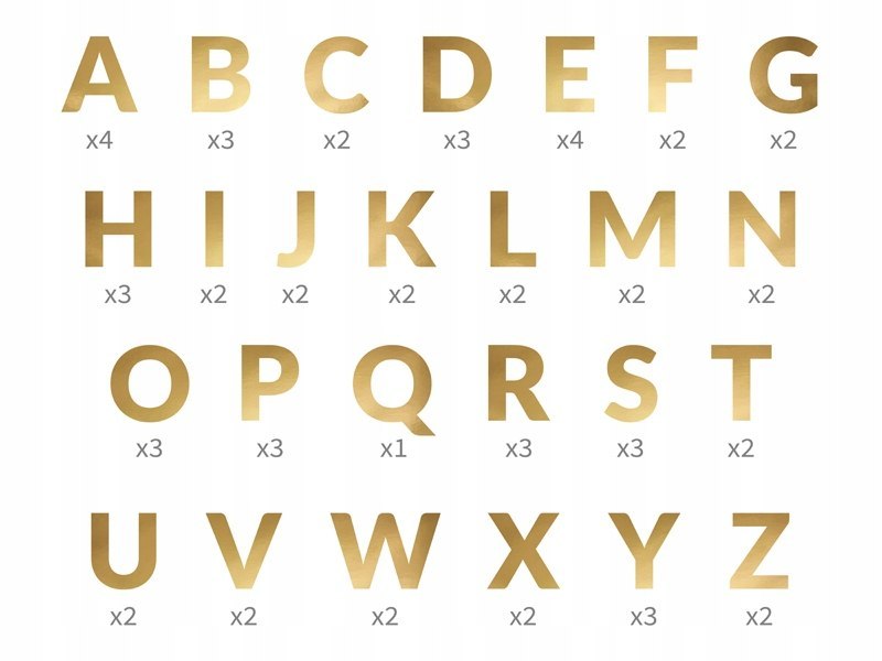 Baner dowolny napis alfabet litery złote ŚLUB x63
