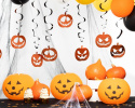 Dekoracje na Halloween balony pająki napis ZESTAW