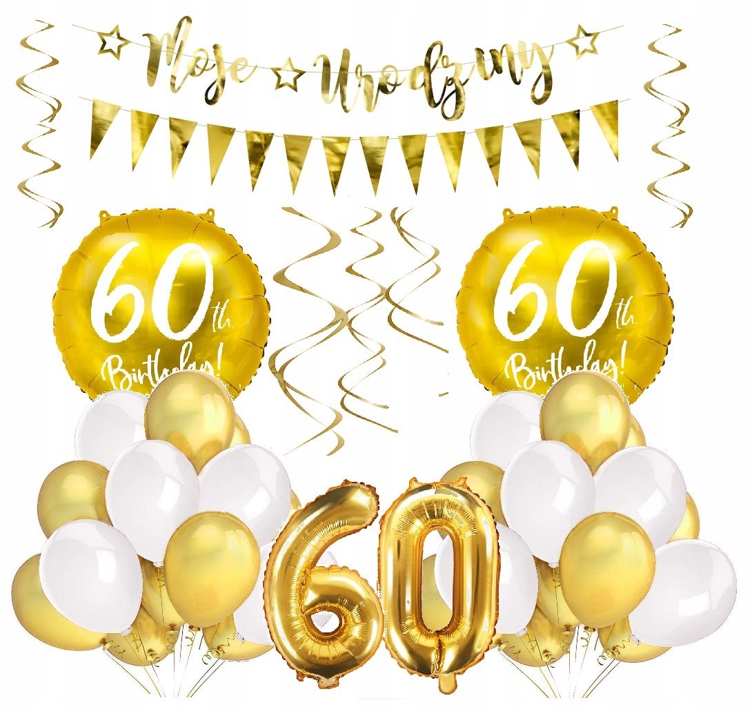 Świeczka na tort 60 urodziny z brokatem liczba 60