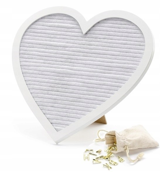 Tablica z literami serce biała na ślub wesele 31cm