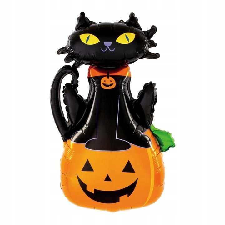 Balon dynia czarny kot ozdoby dla dzieci Halloween