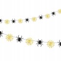 Girlanda pająki pajęczyny czarne złote Halloween