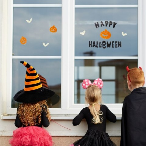 Naklejki na szybę Happy Halloween dekoracje ozdoby