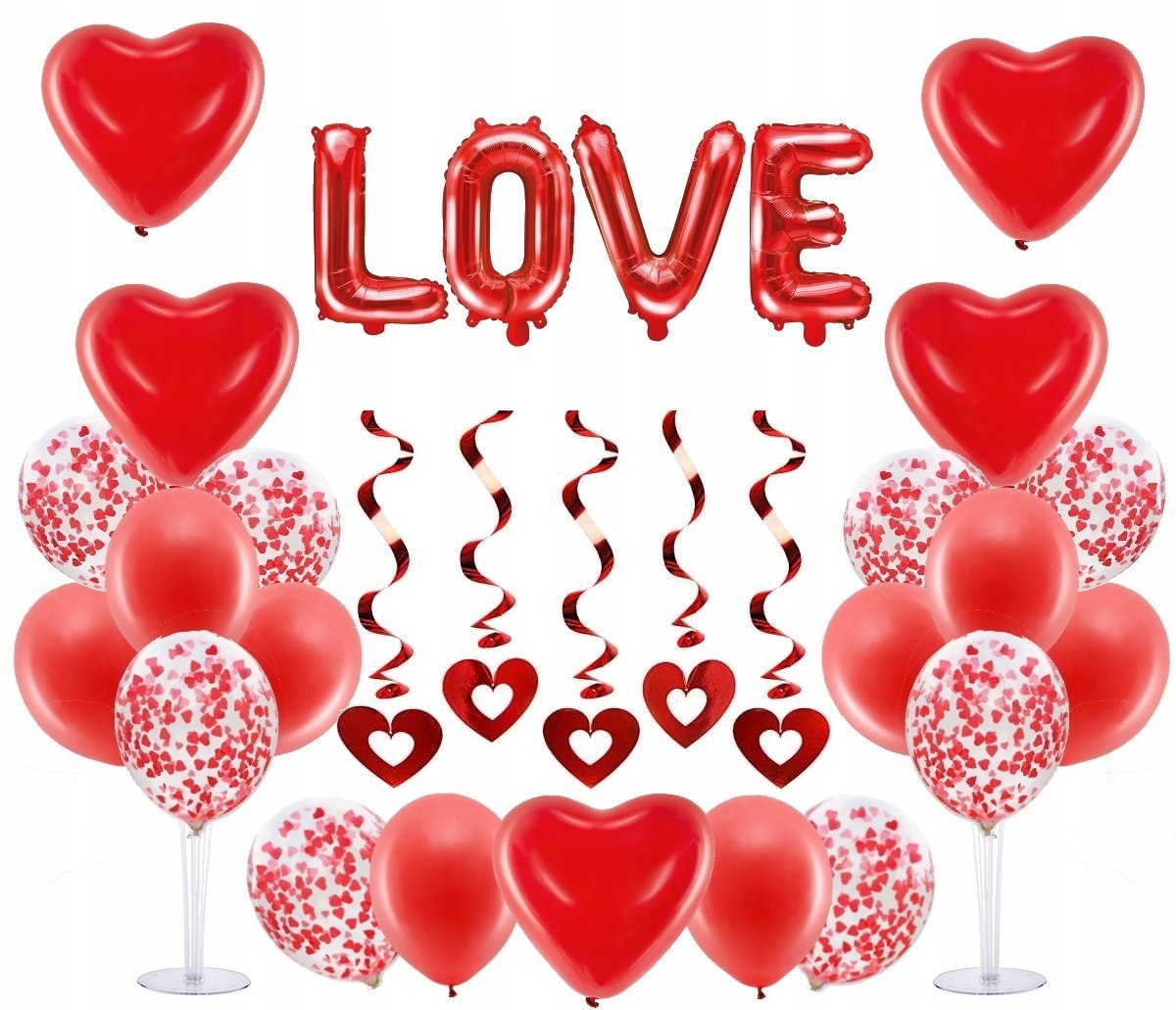 Stojak balon serce ozdoby napis LOVE na Walentynki