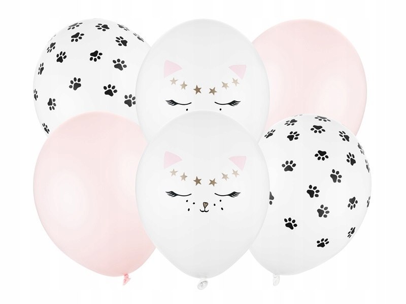 Balony w kotki dekoracje z kotami urodziny 10szt.