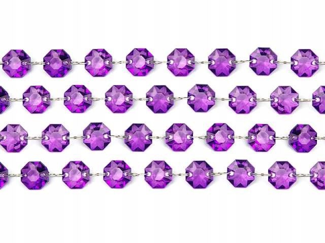 Girlanda kryształowa fioletowa łańcuch na choinkę
