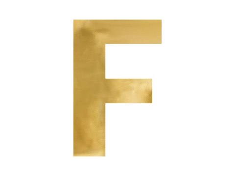 Litera lustrzana ''F'', złoty, 40x60 cm