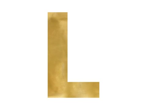 Litera lustrzana ''L'', złoty, 37x60 cm