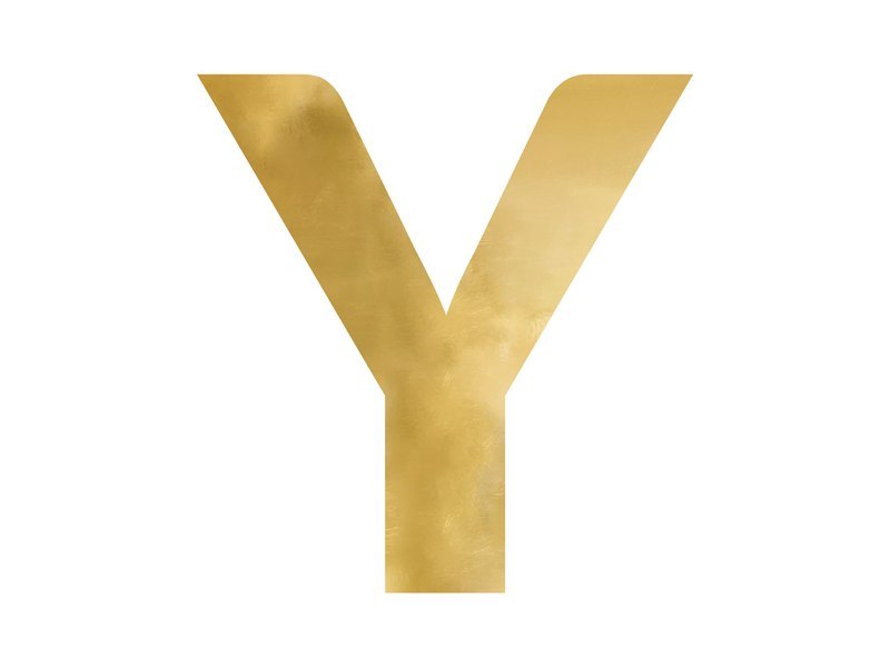 Litera lustrzana ''Y'', złoty, 58x60 cm