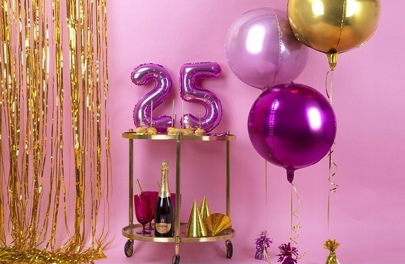 Balony na każde 1-99 urodziny złote z konfetti x30
