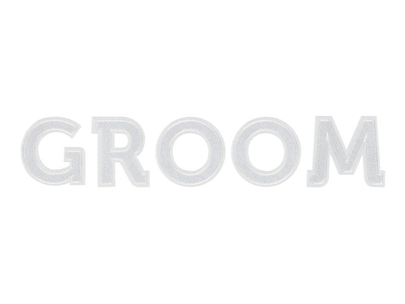 Naprasowanka GROOM, biały, 30x6cm