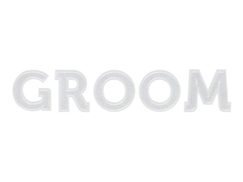 Naprasowanka GROOM, biały, 30x6cm