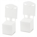 Pudełeczka dla gości krzesełka białe wizytówki x10