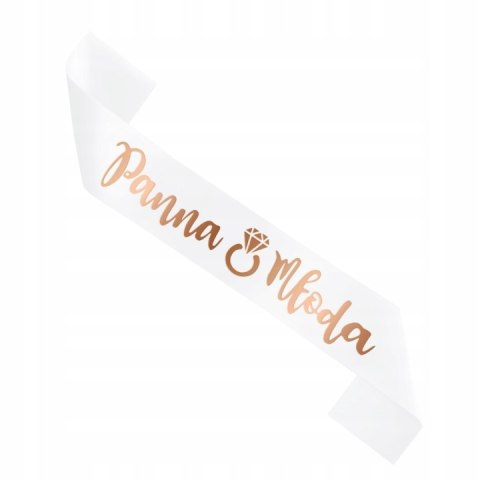 Szarfa Panna Młoda i tiara welon wieczór panieński