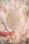 Balon foliowy "Love you mom", 45 cm, różowy