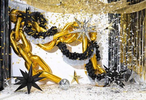 Balon foliowy Gwiazda 3D, 95cm, czarny