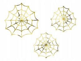 Pajęczyny złote sieć pająka dekoracja Halloween x3