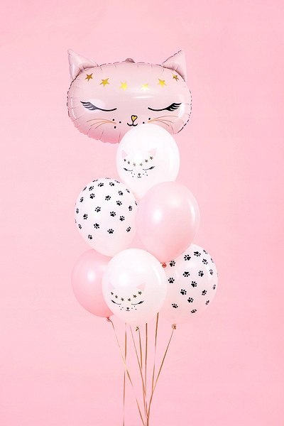 Zestaw dekoracje z kotem balony na KOCIE urodziny