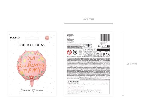 Balon foliowy ''Dla kochanej mamy'', 45 cm, mix