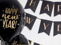 Balony na Sylwestra czarne złote Happy New Year 50