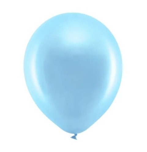 Balony niebieskie błękitne metaliczne roczek x100