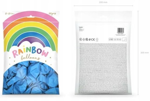 Balony niebieskie błękitne metaliczne roczek x100
