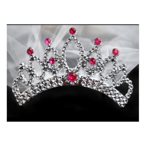 Tiara z welonem welon na WIECZÓR PANIEŃSKI diadem korona dla panny młodej