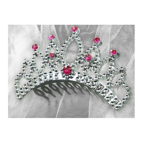 Tiara z welonem welon na WIECZÓR PANIEŃSKI diadem korona dla panny młodej