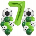 Balon zielona cyfra 7 na hel balony z piłkami piłkarskie urodziny kibica XL