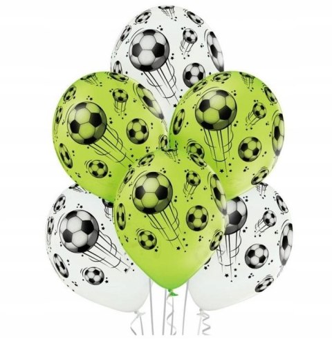 Balony football piłka nożna białe zielone piłkarskie dekoracje urodzinowe 6