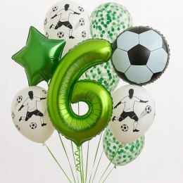 Balony piłka nożna urodzinowe na 6 urodziny balon z piłkarzami cyfra 6 HEL