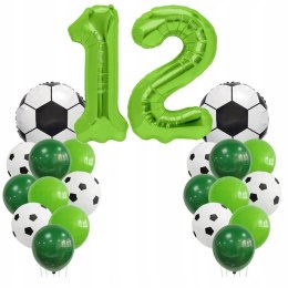Dekoracje piłkarskie na 12 dwunaste urodziny balony piłka nożna 22 szt