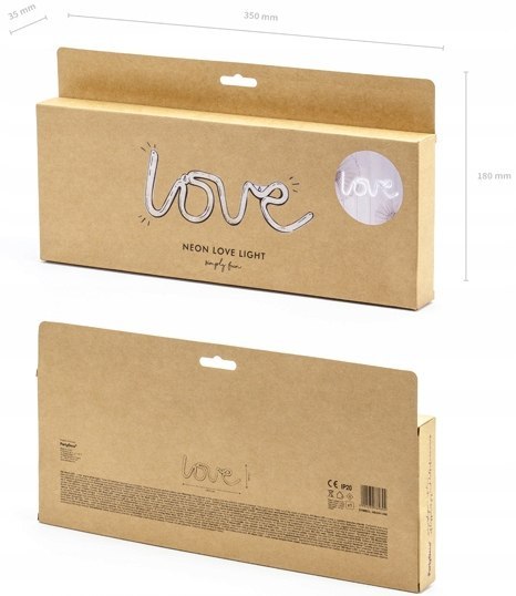 Napis LED neon LOVE dekoracje ozdoby gadżety prezent na Walentynki Ślub