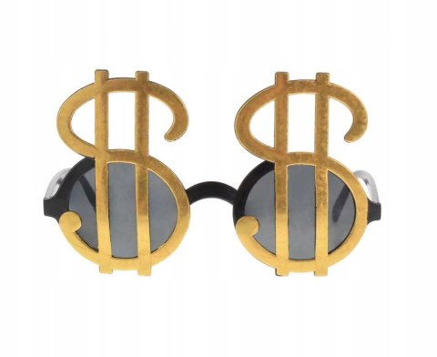 Okulary dolary naszyjnik dolar Strój rapera gangstera szejka businessmana