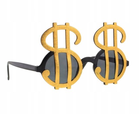 Okulary dolary naszyjnik dolar Strój rapera gangstera szejka businessmana