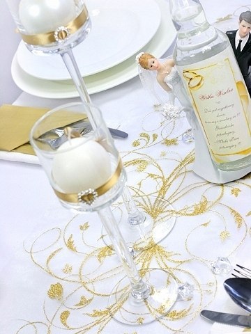 Organza elegancki kremowy bieżnik tiul na stół Chrzest I Komunię Wesele 9m