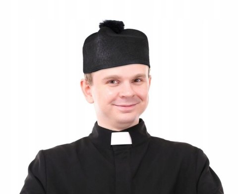 Strój przebranie biret czapka naszyjnik krzyż okulary atrybuty księdza