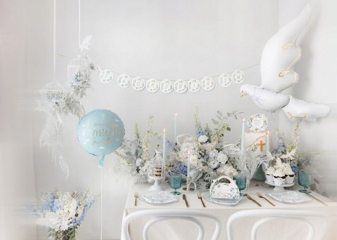 Zestaw balonów komunijnych balony na I Komunię świętą balon krzyż XL na hel