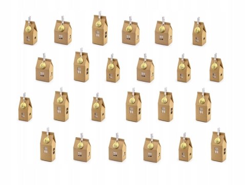 Kalendarz adwentowy DOMKI girlanda dla dzieci na Święta Boże Narodzenie