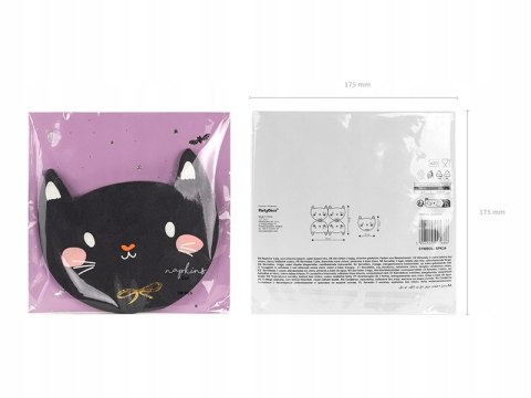 Serwetki Kotek w kształcie kota czarne koty na Halloween kocie urodziny x20