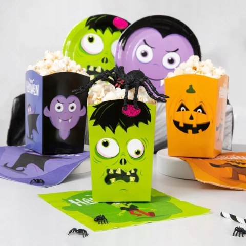 Serwetki Monsters kolorowe dekoracje na stół Halloween dla dzieci 12szt.