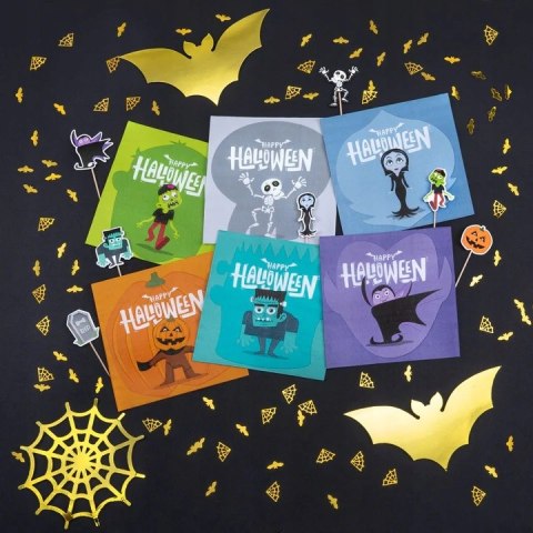 Serwetki Monsters kolorowe dekoracje na stół Halloween dla dzieci 12szt.