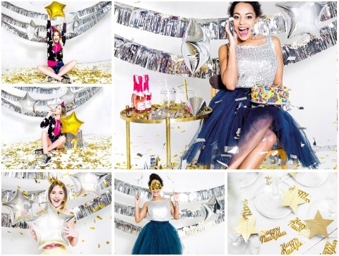 Śmieszne Okulary strój gadżety sylwestrowe do zdjęć na Sylwestra Nowy Rok