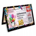 Zaproszenia na 18 osiemnaste urodziny osiemnastkę dowód osobisty 10 sztuk